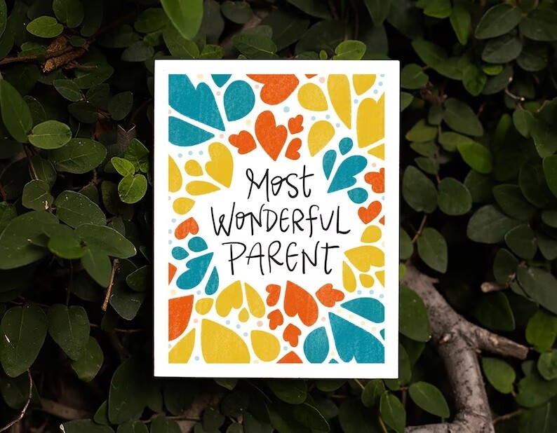 Most Wonderful Parent, Tri-Color Greeting Card