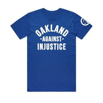 Oakland Against Injustice, Mustard w/Blue Unisex Tee