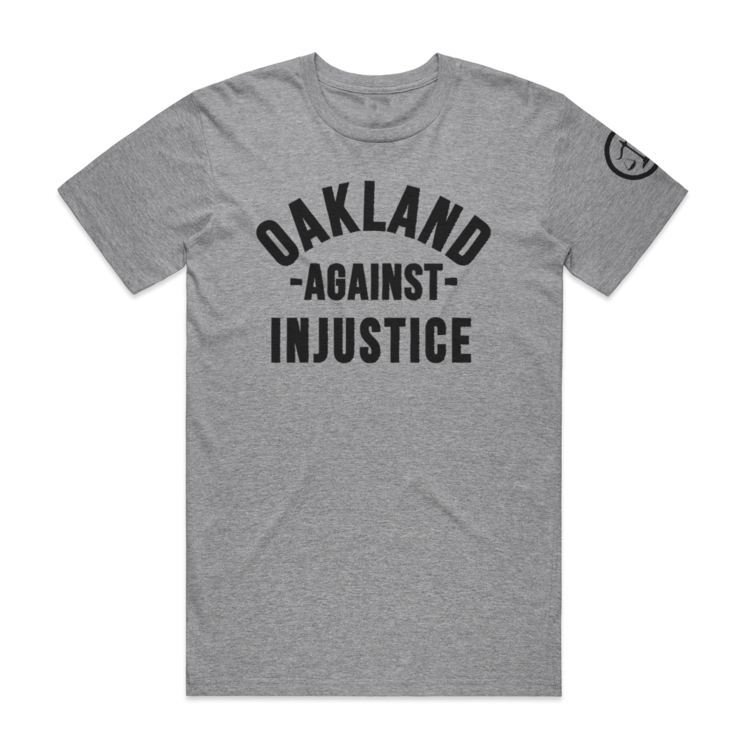Oakland Against Injustice, Grey w/Black Unisex Tee