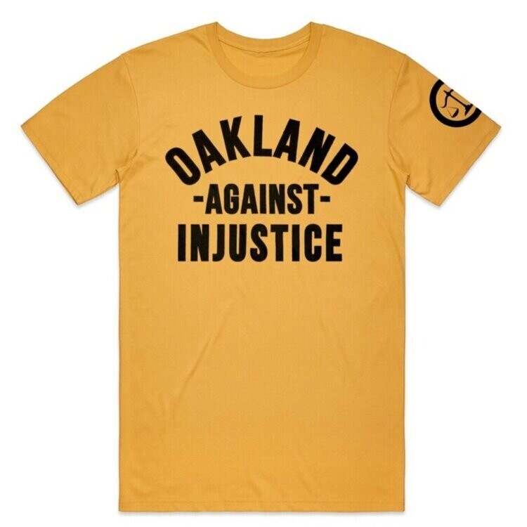 Oakland Against Injustice, Mustard w/Black Unisex Tee