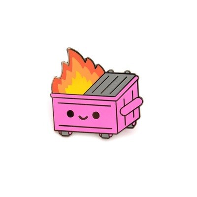 Dumpster Fire - Pepto Pink Pin (by 100% Soft)