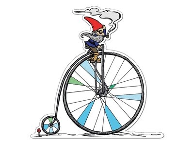 Sticker, Gnome on a Bike
