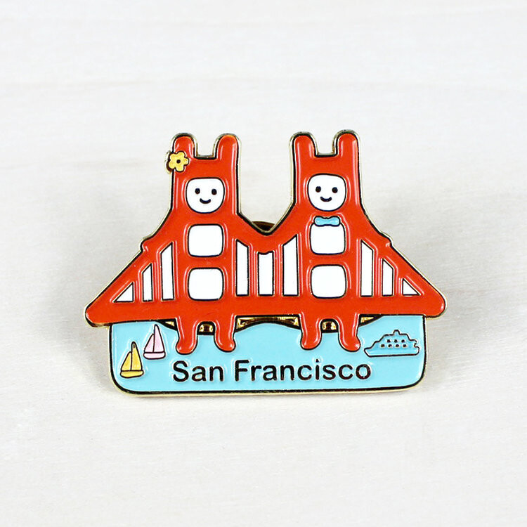 Enamel Pin, Golden Gate Twins