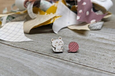 Cat &amp; Yarn Earrings