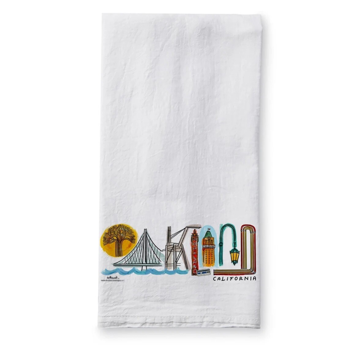 Oakland Landmark Lettering - Tea Towel