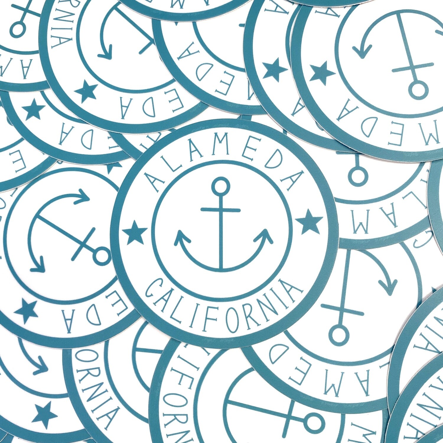 Sticker, Alameda Stamp - Minimalist Anchor (v.19) 