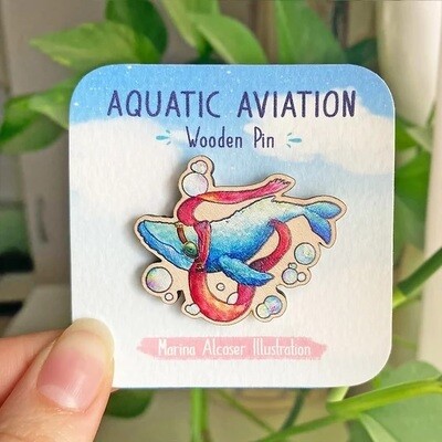 Aquatic Aviation Wooden Pin