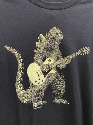 Masculine Godzilla Guitar Tee, Black