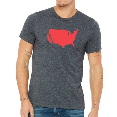 Masculine CA Secession Tee, Dark Heather Grey