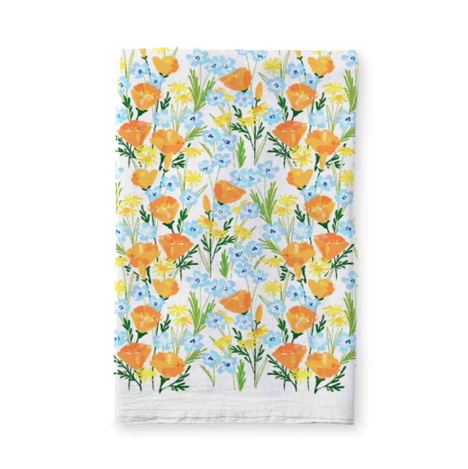 California Wildflowers Tea Towel