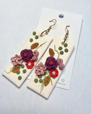 SALE - White Bouquet Earrings
