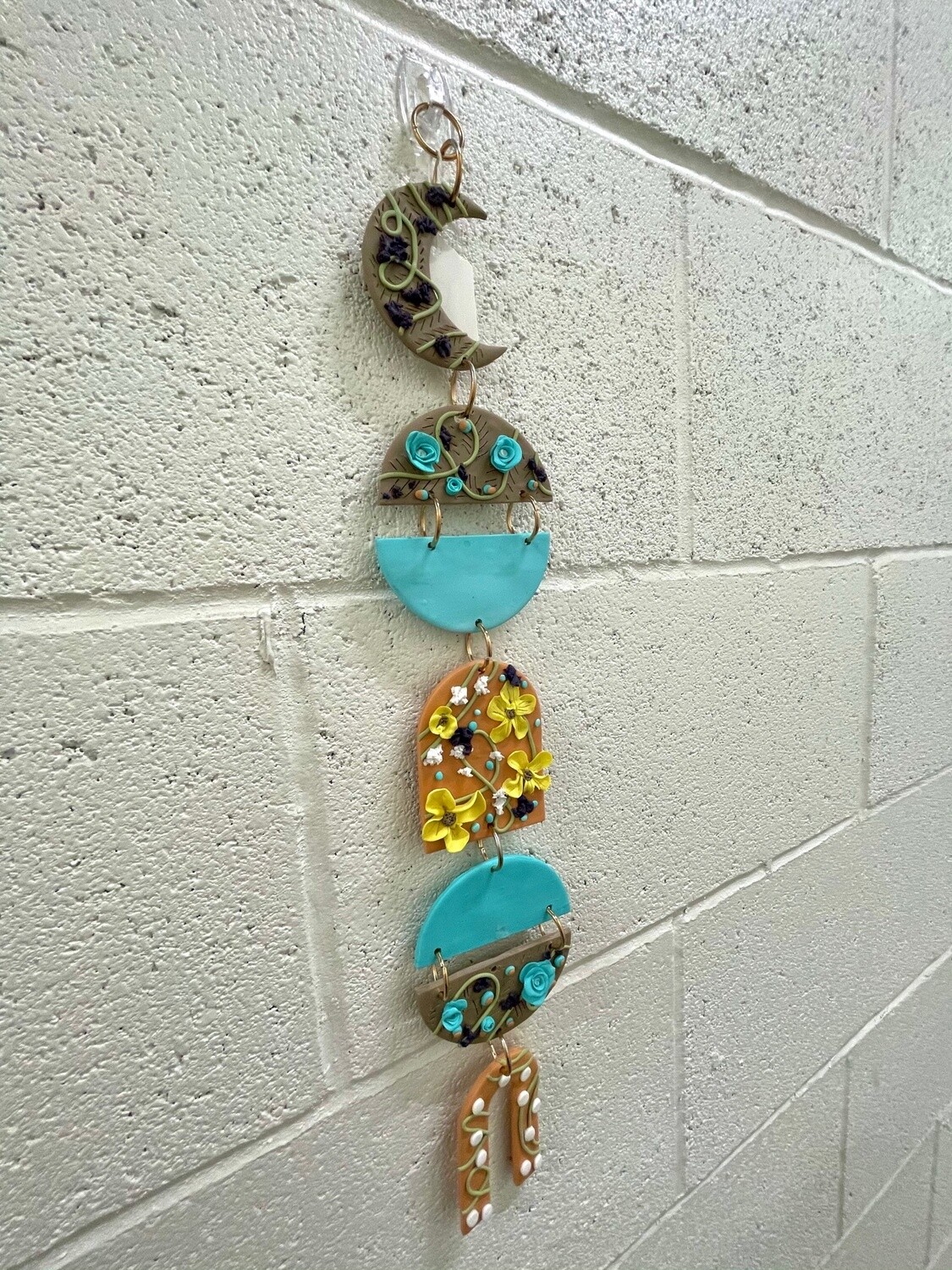 SALE - Peach and Teal Wall Hanging
