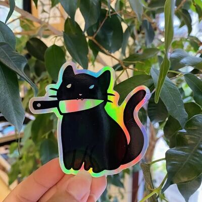 Knife Kitty Sticker