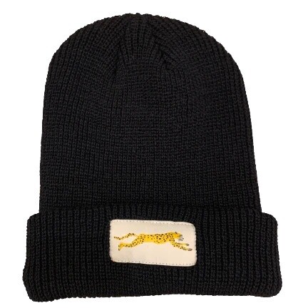 Unisex Black Cheetah Beanie
