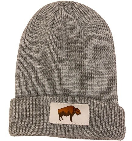 Unisex Light Grey Buffalo Beanie