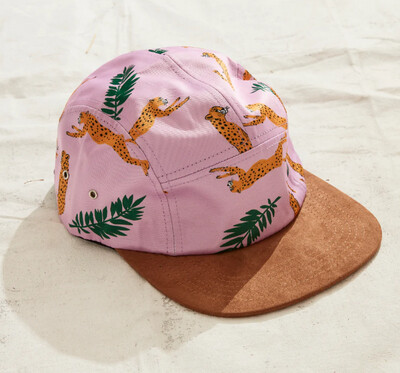 Unisex Pink Cheetah Suede Brim Hat