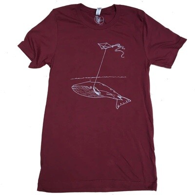 Whale Maroon Tee, Mens M
