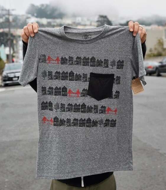 Unisex Hidden Bridge Grey Pocket Tee XS Unisex Hidden Bridge Grey Pocket Tee XS