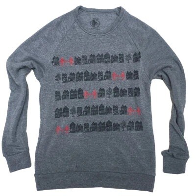 Unisex Grey Victorian Bridges Crew Sweater XS