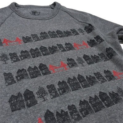 Unisex Grey Victorian Bridges Crew Sweater XS