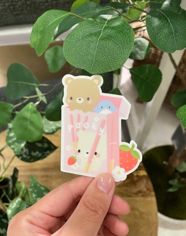 Strawberry Pocky Bear Sticker