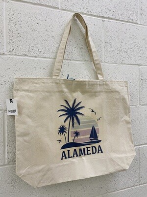 Beach Life Alameda Jumbo Canvas Zip Tote w/ Pocket