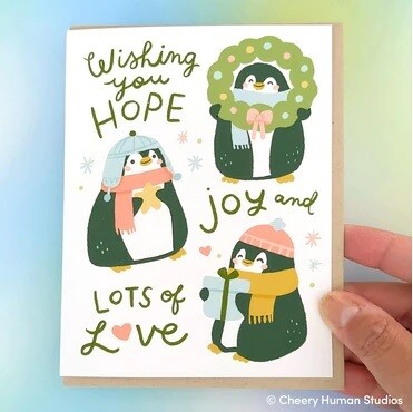 Greeting Card, Hope Joy and Love Penguins Greeting Card, Hope Joy and Love Penguins