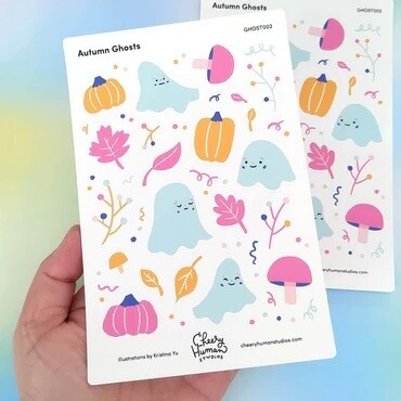 Sticker Sheet, Autumn Ghosts