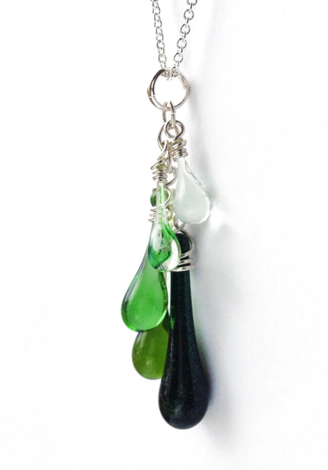 Forest Green Cascade Necklace