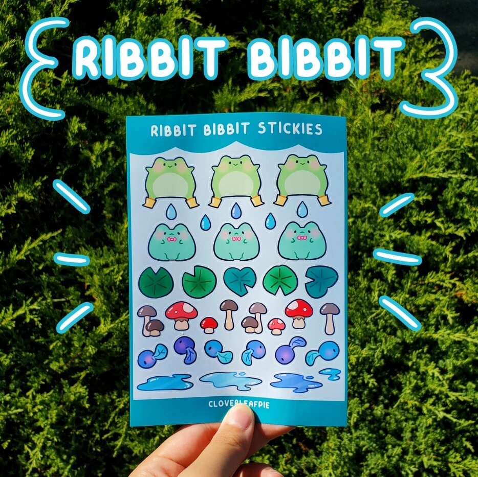 Sticker Sheet, Ribbit Bibbit