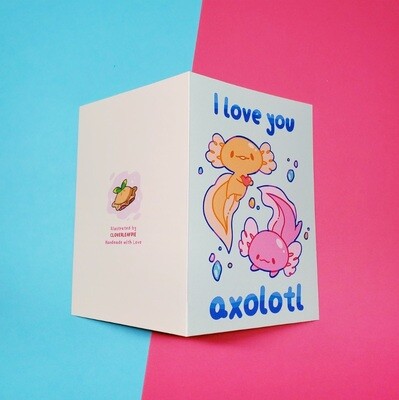 Axolotl Love Card
