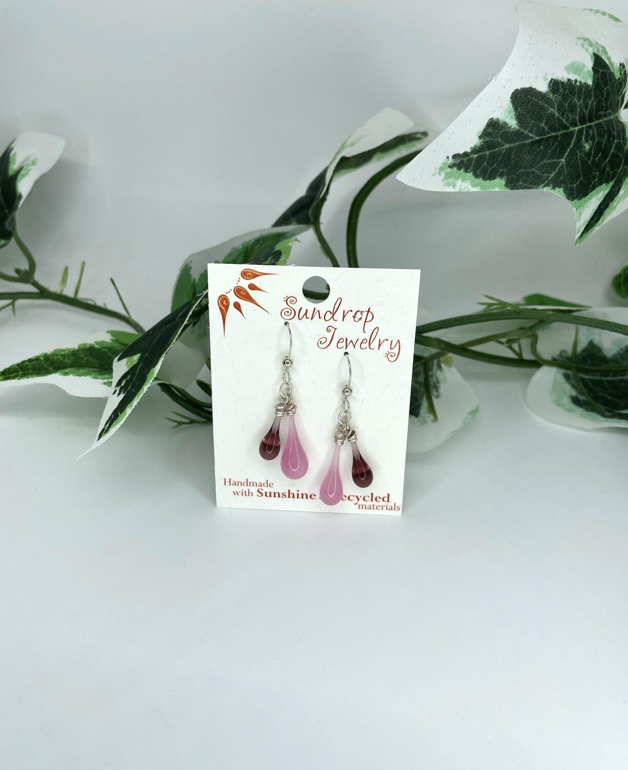 Pink and Dusty Orchid Duet Earrings