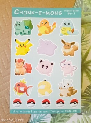 Chonk-e-mons Sticker Sheet