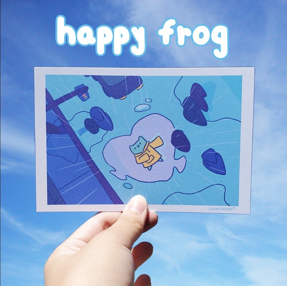 Art Print, Happy Frog 4x6