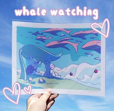 Art Print, Whale Watching 8.5x11