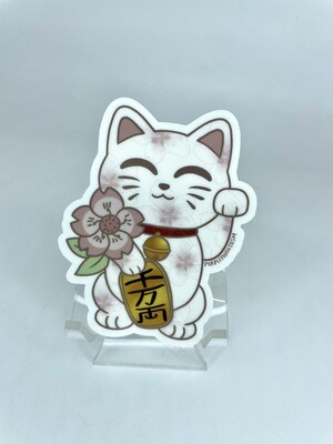 Sakura Lucky Cat Sticker