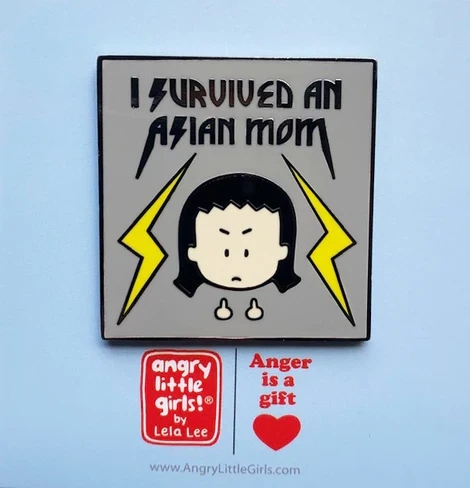 I Survived an Asian Mom Pin (by Angry Little Girls)
