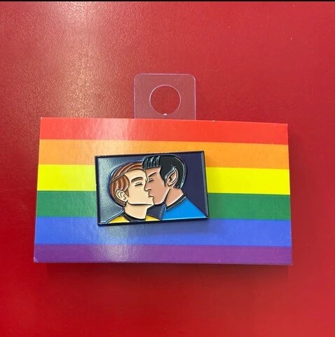 Spock x Kirk Pride Kiss Pin (by Kayden Phoenix)