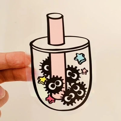 Soot Sprite Boba Suncatcher Sticker