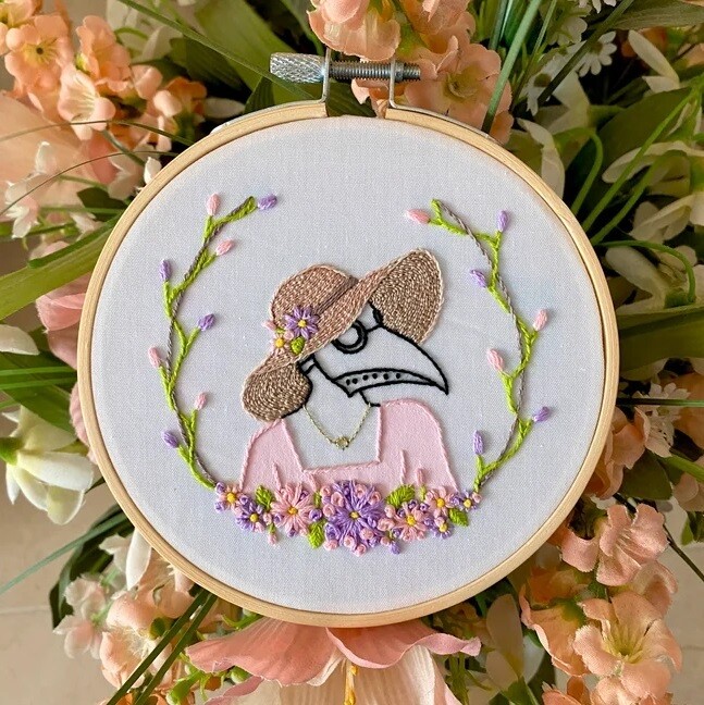 Spring Plague Girl Embroidery Kit