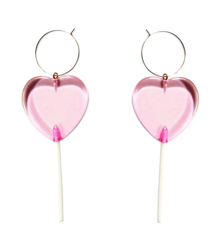 Pink Heart Lollipop Hoops Pink Heart Lollipop Hoops