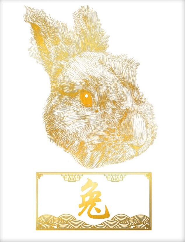 Rabbit Chinese Zodiac Foil Print
