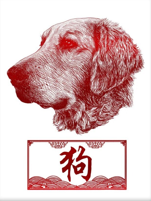 Dog Chinese Zodiac Foil Print