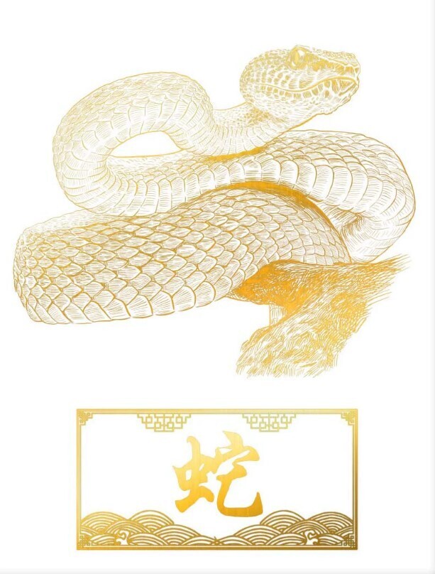 Snake Chinese Zodiac Foil Print