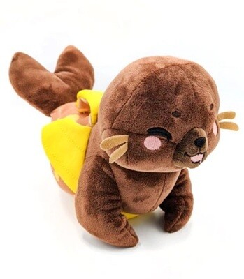 SALE - Banana Seal Plush - Too Ripe (Brown with Yellow Spotted Tail)
