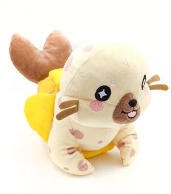 SALE - Banana Seal Plush - Overripe (Yellow with Brown Spotted Tail)