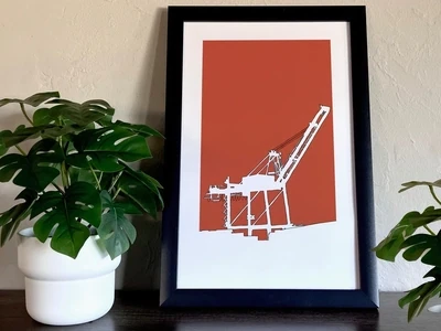 Rust Crane Poster, 11x17