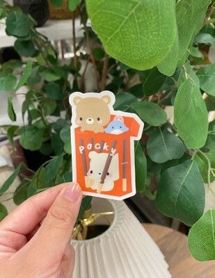 Chocolate Pocky Bear Sticker