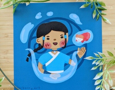 Katara and Ponyo Art Print
