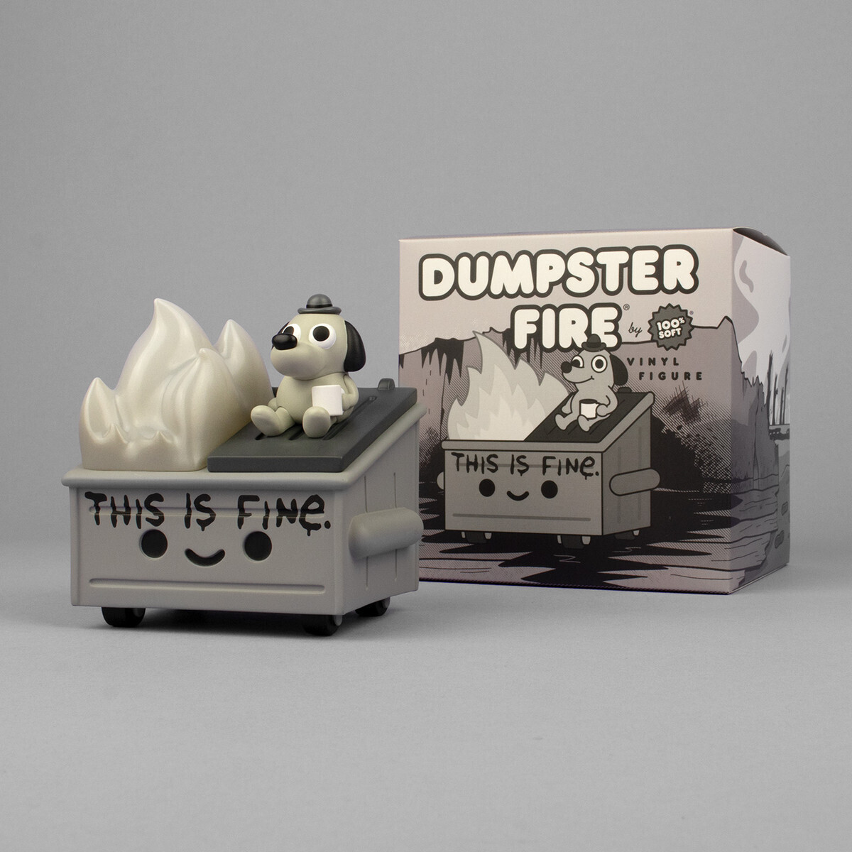 Dumpster Fire - This is Fine Vinyl Figure - Newsprint Edition (by KC Green &amp; 100% Soft)